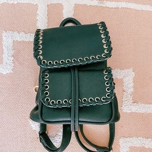 Black faux leather Chinese laundry backpack